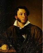 Vasily Tropinin Portrait of Alexander Pushkin, USA oil painting artist